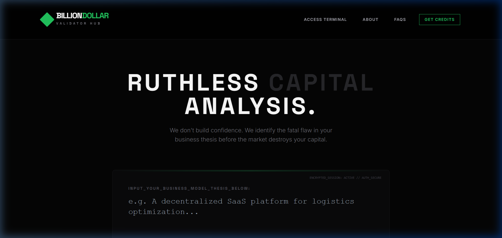 Billion Dollars Hub Interface